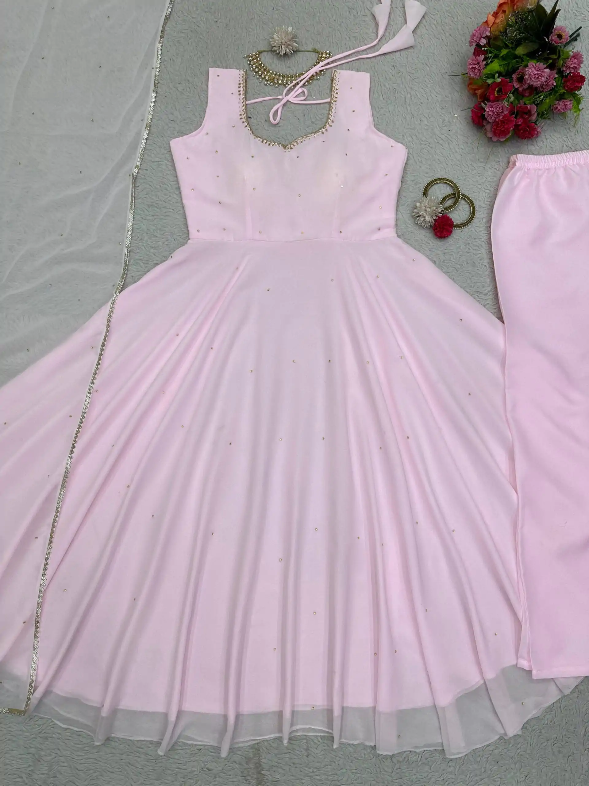 RTC 5711 Pink Color Georgette Handwork Diamond Work Salwar Suit Casual, Party Wear, Traditional Wear, Wedding Wear, Events Etc.@1999/- | Casual Suits, Creative suits, Designer Suits, Palazzo Suits, Party Wear Suits, Patiala Suits, Salwar suit, Straight Suits