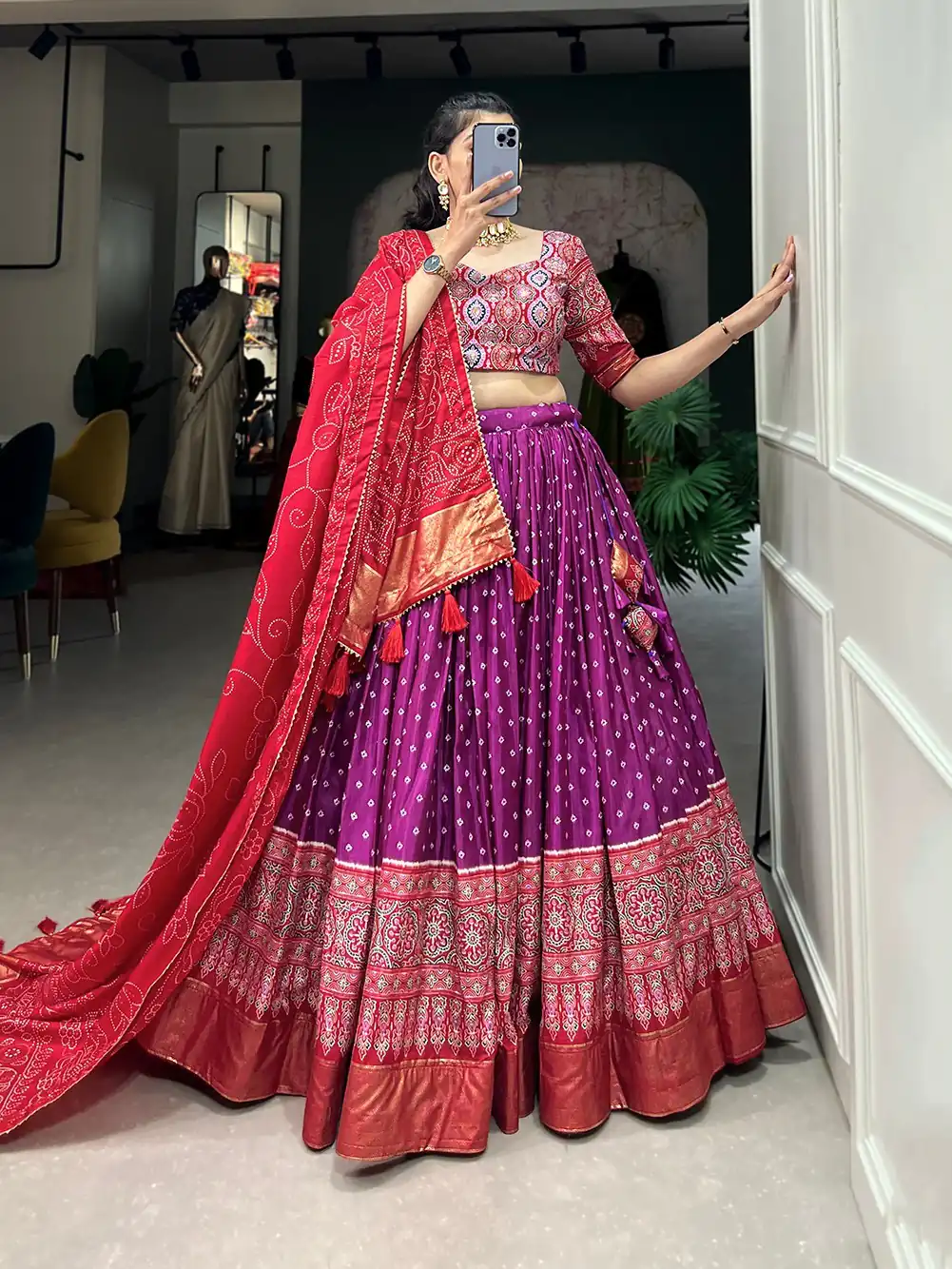AF Lahriya Purple Color Tussar Patola Print Foil Work Lehenga Choli Casual, Party Wear, Events, Festivals Wear Etc. Expected Delivery 4-6 Working Days @1999 | Bollywood Lehenga, Creative Lehenga, Designer Lehenga, Embroidered Lehenga, Lehenga, Party Wear Lehenga