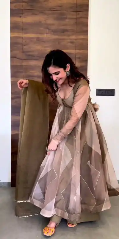 RTC 5517 Brown Color Tabby Silk Organza Digital Printed Salwar Suit Wedding, Party, Festive, Events Etc. Expected Delivery 4-6 Working Days @2099/- | Jump Suits, Casual Suits, Creative suits, Designer Suits, Palazzo Suits, Party Wear Suits, Patiala Suits, Salwar suit, Straight Suits