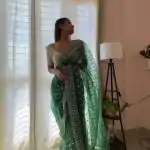   AC ARROW Green Color Organza Embroidery Thread Work Saree Casual, Wedding, Festive, Events Expected Delivery 4-6 Working Days @2099/- | Bollywood Sarees, Creative Sarees, Designer Sarees, Embroidered Sarees, Ethnic Saree, Modern Digital sarees, Party Wear Sarees, Sarees