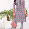 Sublime Light Purple Cambric Cotton Print Embroidery Work Kurti
