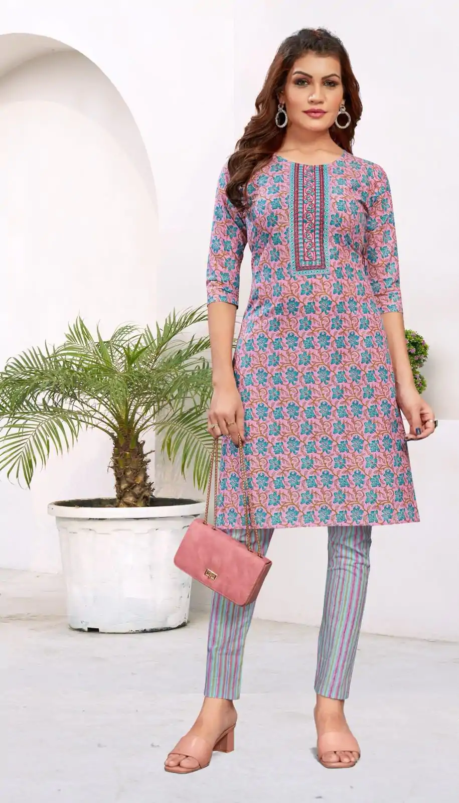 INLI Samaira Light Purple Heavy Cambric Cotton Print Embroidery Work Kurti Casual, Wedding, Party, Festive, Events Expected Delivery 4-6 Working Days @1499 | Bollywood Kurti, Creative Kurtis, Designer Kurti, Kurti, Party Wear Kurti, Selfie Kurti