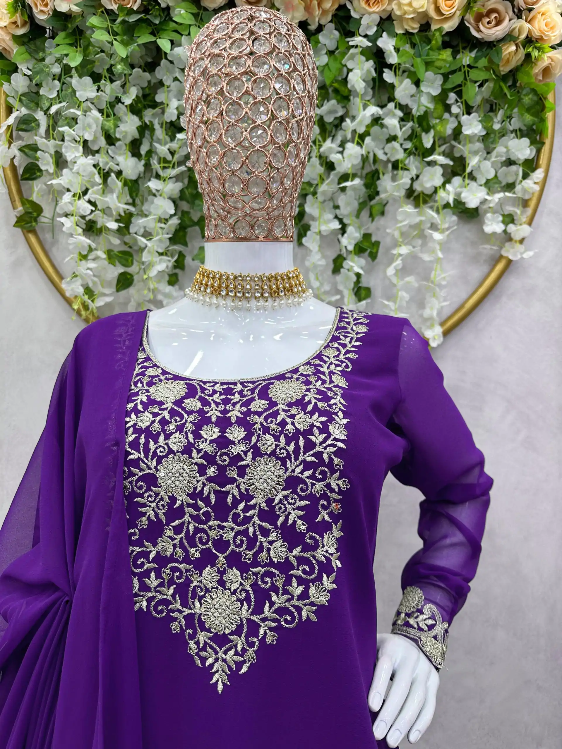 RTC 5707 Violet Color Foix Georgette Thread Work Salwar Suit Wedding, Party, Festive, Events Etc. Expected Delivery 4-6 Working Days @2149/- | Casual Suits, Creative suits, Designer Suits, Palazzo Suits, Party Wear Suits, Patiala Suits, Salwar suit, Straight Suits