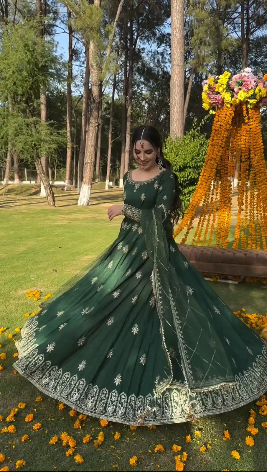 NSR 808 Green Color Chinnon Silk Embroidery Sequence Sharara Suit Casual, Wedding, Party, Festive, Events Etc. Expected Delivery 4-6 Working Days @2049/- | Jump Suits, Casual Suits, Creative suits, Designer Suits, Palazzo Suits, Party Wear Suits, Patiala Suits, Salwar suit, Straight Suits