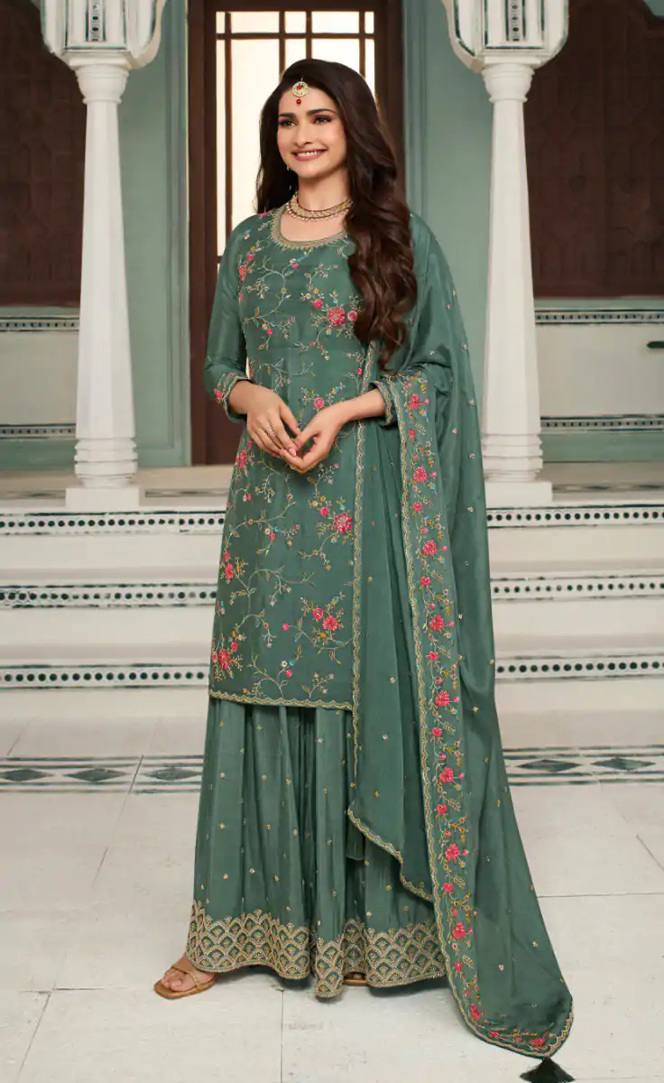 FC AVANTI Green Color Chinon Embroidery Multi Work Salwar Suit Wedding, Party, Festive events, etc.  Expected Delivery  4-6 Working Days @2899/- | Jump Suits, Casual Suits, Creative suits, Designer Suits, Palazzo Suits, Party Wear Suits, Patiala Suits, Salwar suit, Straight Suits