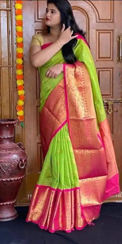 KP 4005 Green Color Soft Lichi Silk Jacquard On All Over Saree Casual, Party Wear, Wedding, Events Etc. Expected Delivery 4-6 Working Days @1449/- | Bollywood Sarees, Creative Sarees, Designer Sarees, Embroidered Sarees, Ethnic Saree, Modern Digital sarees, Party Wear Sarees, Sarees