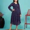 Aesthetically Pleasing Blue Color fox Georgette Printed Kurti