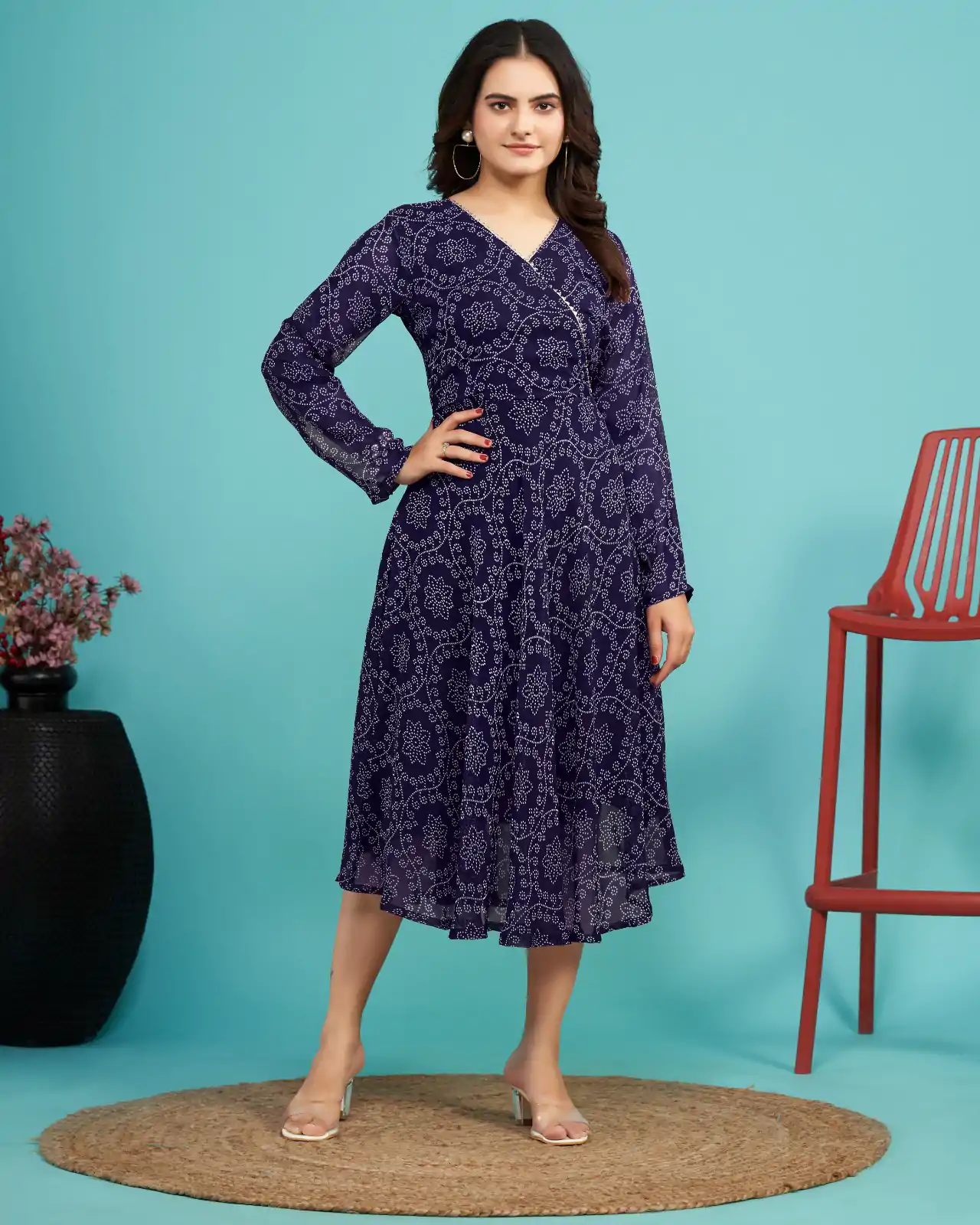 MC 1006 Blue Color fox Georgette Printed Kurti Casual, Party Wear, Wedding, Events, Festivals Wear Expected Delivery 4-6 Working Days @1299/- | Bollywood Kurti, Creative Kurtis, Designer Kurti, Kurti, Party Wear Kurti, Selfie Kurti