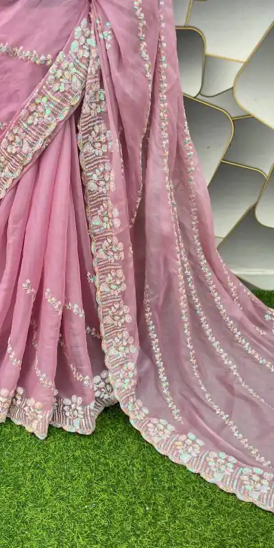 SC 289 Light Pink Color Jimi Choo Silk Beautiful Embroidery Saree , Party Wear, Events, Festivals Expected Delivery 4-6 Working Days 1999/- | Bollywood Sarees, Creative Sarees, Designer Sarees, Embroidered Sarees, Ethnic Saree, Modern Digital sarees, Party Wear Sarees, Sarees