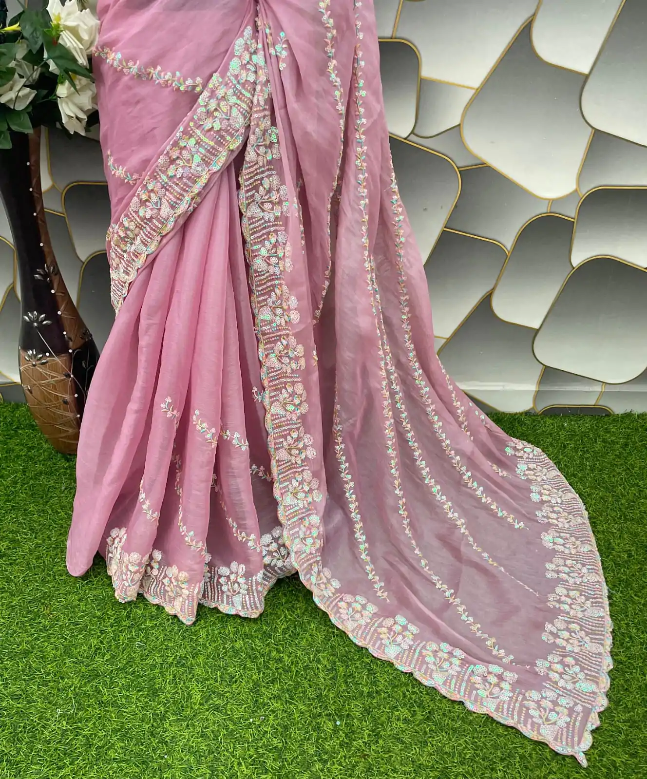 SC 289 Light Pink Color Jimi Choo Silk Beautiful Embroidery Saree , Party Wear, Events, Festivals Expected Delivery 4-6 Working Days 1999/- | Bollywood Sarees, Creative Sarees, Designer Sarees, Embroidered Sarees, Ethnic Saree, Modern Digital sarees, Party Wear Sarees, Sarees