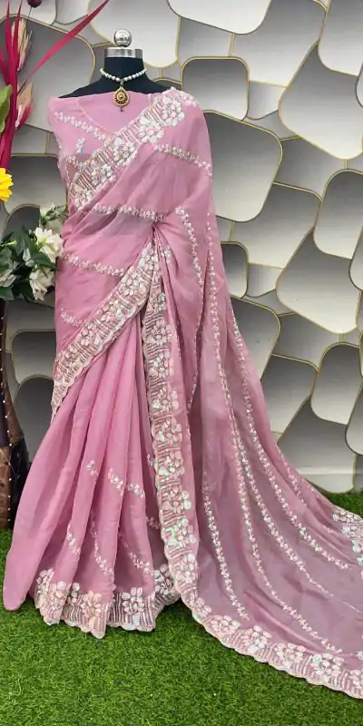 SC 289 Light Pink Color Jimi Choo Silk Beautiful Embroidery Saree , Party Wear, Events, Festivals Expected Delivery 4-6 Working Days 1999/- | Bollywood Sarees, Creative Sarees, Designer Sarees, Embroidered Sarees, Ethnic Saree, Modern Digital sarees, Party Wear Sarees, Sarees