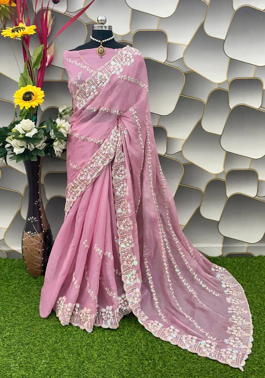 SC 289 Light Pink Color Jimi Choo Silk Beautiful Embroidery Saree , Party Wear, Events, Festivals Expected Delivery 4-6 Working Days 1999/- | Bollywood Sarees, Creative Sarees, Designer Sarees, Embroidered Sarees, Ethnic Saree, Modern Digital sarees, Party Wear Sarees, Sarees