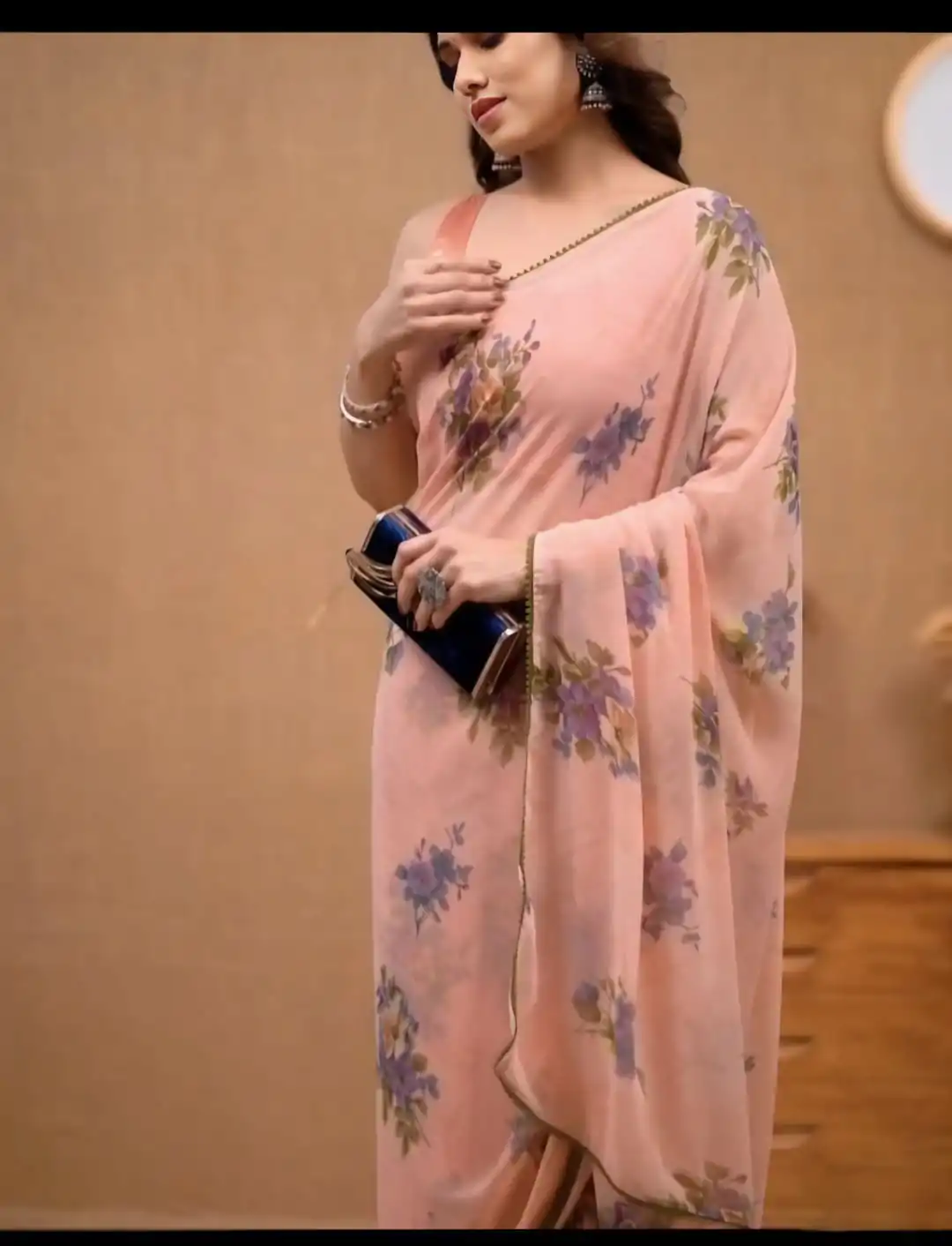   SC 270 Peach Color Pure Soft Georgette Silk Design All Over Saree , Party Wear, Events, Festivals Expected Delivery 4-6 Working Days 1599/- | Bollywood Sarees, Creative Sarees, Designer Sarees, Embroidered Sarees, Ethnic Saree, Modern Digital sarees, Party Wear Sarees, Sarees