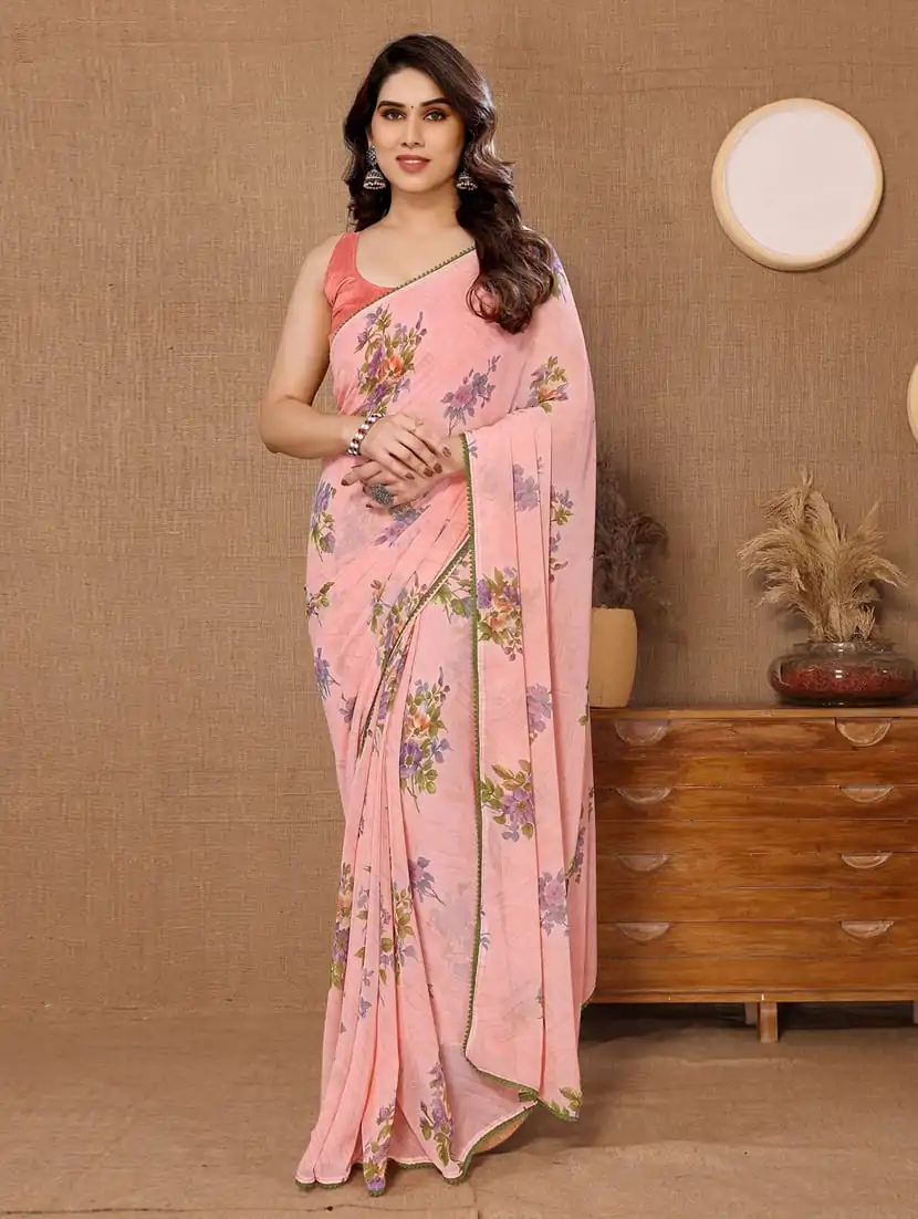   SC 270 Peach Color Pure Soft Georgette Silk Design All Over Saree , Party Wear, Events, Festivals Expected Delivery 4-6 Working Days 1599/- | Bollywood Sarees, Creative Sarees, Designer Sarees, Embroidered Sarees, Ethnic Saree, Modern Digital sarees, Party Wear Sarees, Sarees