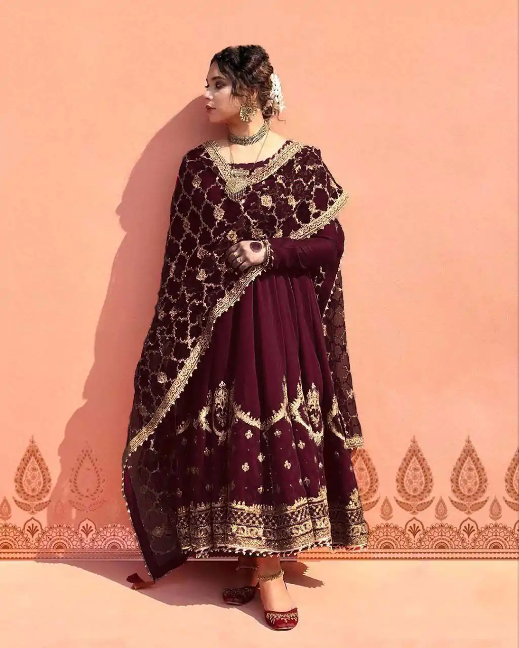  ZSR 3063 Maroon Color Georgette Embroidery Sequence Salwar Suit Casual, Wedding, Festive, Events Expected Delivery 4-6 Working Days @2049/- | Jump Suits, Casual Suits, Creative suits, Designer Suits, Palazzo Suits, Party Wear Suits, Patiala Suits, Salwar suit, Straight Suits