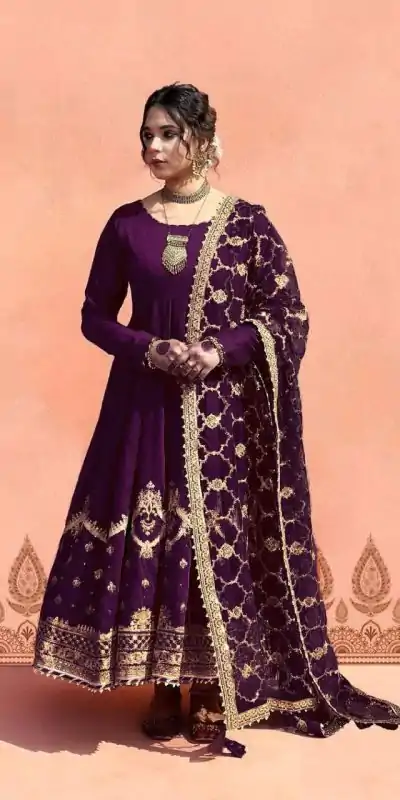  ZSR 3063 Purple Color Georgette Embroidery Sequence Salwar Suit Casual, Wedding, Festive, Events Expected Delivery 4-6 Working Days @2049/- | Jump Suits, Casual Suits, Creative suits, Designer Suits, Palazzo Suits, Party Wear Suits, Patiala Suits, Salwar suit, Straight Suits
