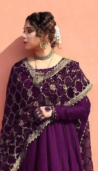 ZSR 3063 Purple Color Georgette Embroidery Sequence Salwar Suit Casual, Wedding, Festive, Events Expected Delivery 4-6 Working Days @2049/- | Jump Suits, Casual Suits, Creative suits, Designer Suits, Palazzo Suits, Party Wear Suits, Patiala Suits, Salwar suit, Straight Suits