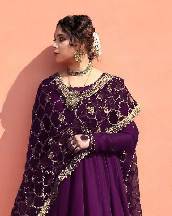  ZSR 3063 Purple Color Georgette Embroidery Sequence Salwar Suit Casual, Wedding, Festive, Events Expected Delivery 4-6 Working Days @2049/- | Jump Suits, Casual Suits, Creative suits, Designer Suits, Palazzo Suits, Party Wear Suits, Patiala Suits, Salwar suit, Straight Suits