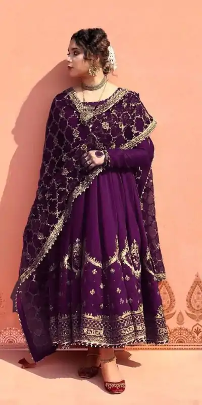 ZSR 3063 Purple Color Georgette Embroidery Sequence Salwar Suit Casual, Wedding, Festive, Events Expected Delivery 4-6 Working Days @2049/- | Jump Suits, Casual Suits, Creative suits, Designer Suits, Palazzo Suits, Party Wear Suits, Patiala Suits, Salwar suit, Straight Suits