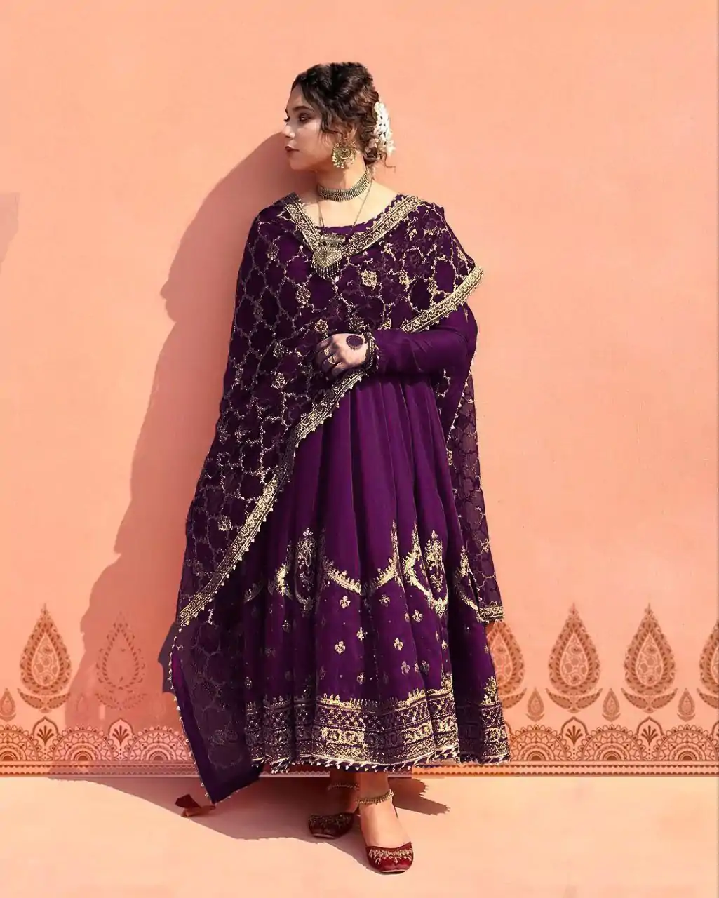  ZSR 3063 Purple Color Georgette Embroidery Sequence Salwar Suit Casual, Wedding, Festive, Events Expected Delivery 4-6 Working Days @2049/- | Jump Suits, Casual Suits, Creative suits, Designer Suits, Palazzo Suits, Party Wear Suits, Patiala Suits, Salwar suit, Straight Suits