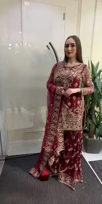 NF 1152 Maroon color Faux Georgette Embroidery Salwar Suit Casual, Wedding, Party, Festive, Events . Expected Delivery 4-6 Working Days @2449 | Jump Suits, Casual Suits, Creative suits, Designer Suits, Palazzo Suits, Party Wear Suits, Patiala Suits, Salwar suit, Straight Suits