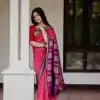 Pink Soft Silk Cloth Jacquard All Over Saree