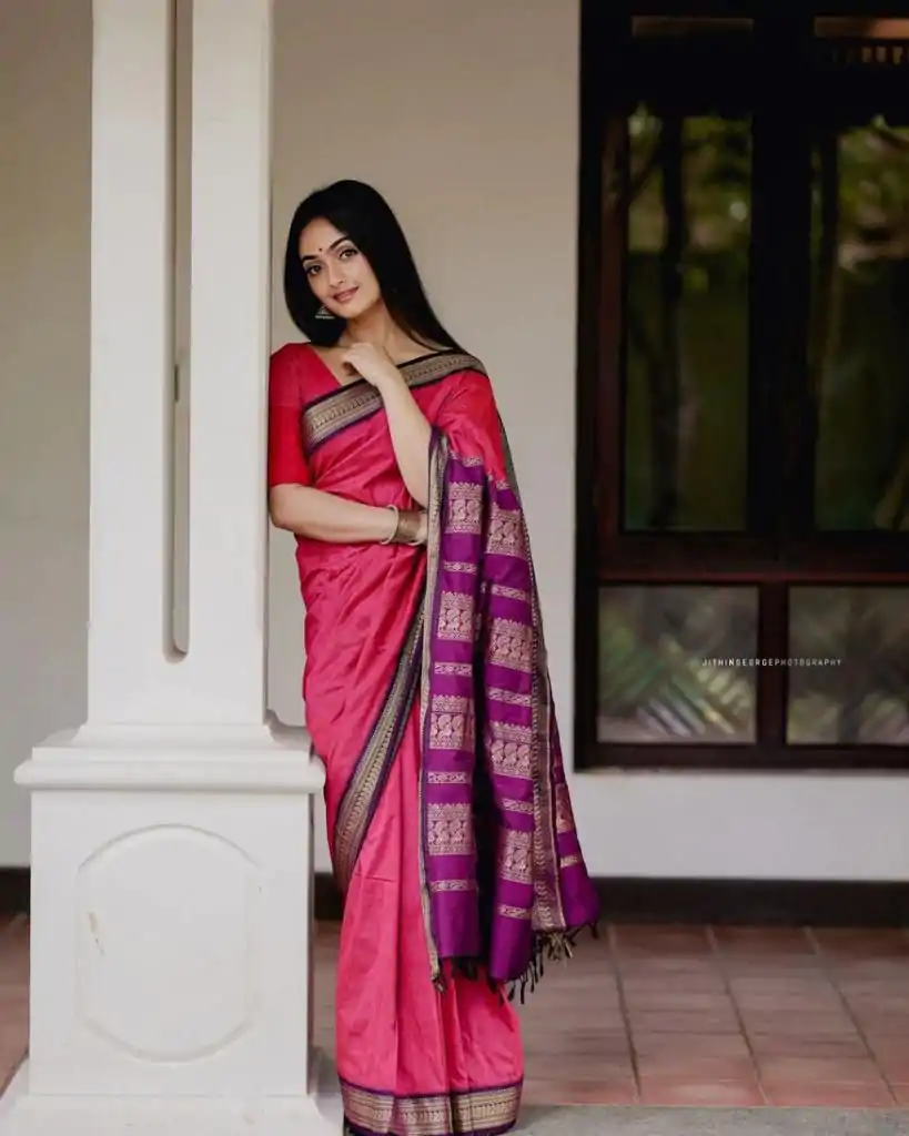 KP 5004 Pink Color Soft Lichi Silk Jacquard On All Over Saree Casual, Party Wear, Wedding, Events Etc. Expected Delivery 4-6 Working Days @1449/- | Bollywood Sarees, Creative Sarees, Designer Sarees, Embroidered Sarees, Ethnic Saree, Modern Digital sarees, Party Wear Sarees, Sarees