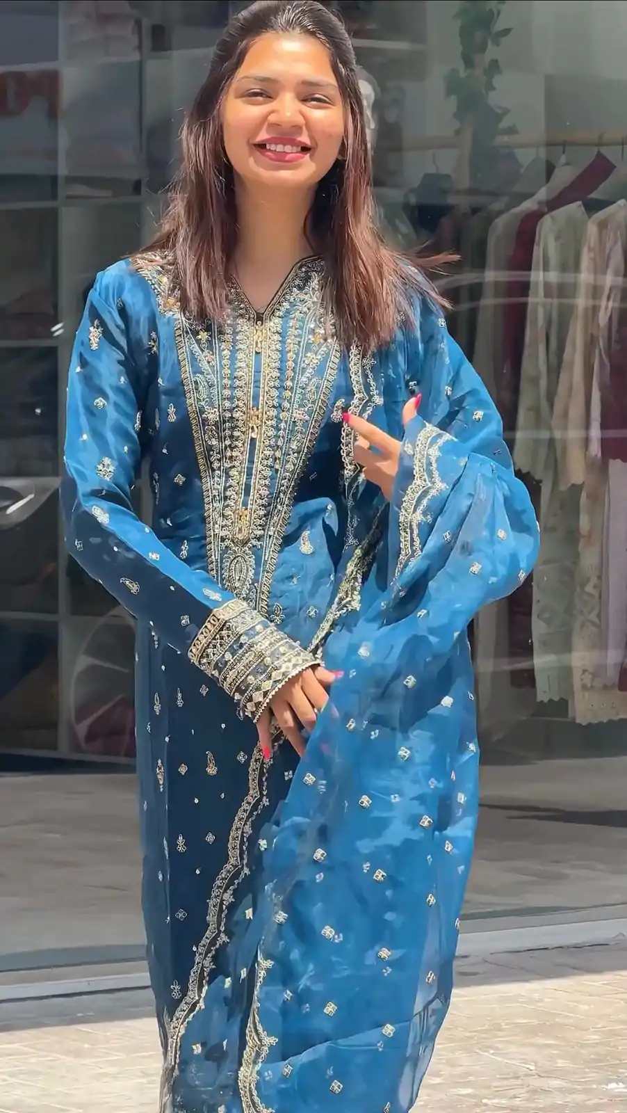 AD 162 Blue Color Organza Silk Embroidery Work Sharara Suit Casual, Wedding, Party, Festive, Events Etc. Expected Delivery 4-6 Working Days @1899/- | Jump Suits, Casual Suits, Creative suits, Designer Suits, Palazzo Suits, Party Wear Suits, Patiala Suits, Salwar suit, Straight Suits