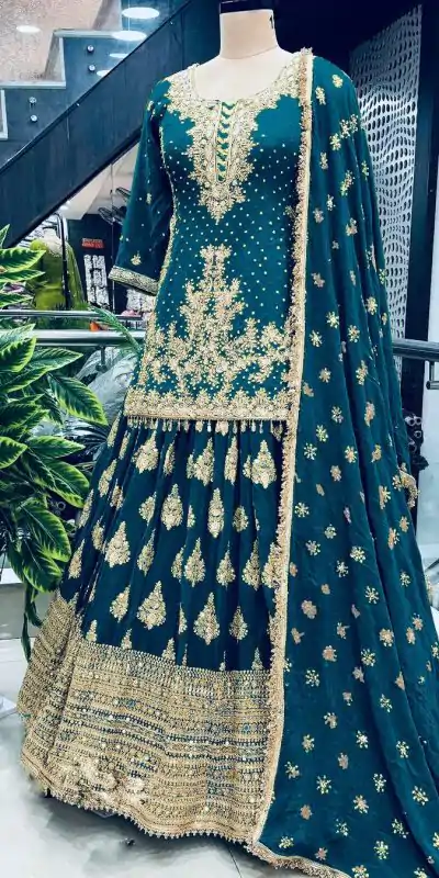 NSR 806 Royal Blue Color Pure Chinnon Silk Embroidery Lehenga Choli Casual, Party Festive, Events Etc. Expected Delivery 4-6 Working Days @2199/- | Bollywood Lehenga, Creative Lehenga, Designer Lehenga, Embroidered Lehenga, Lehenga, Party Wear Lehenga, Straight Suits