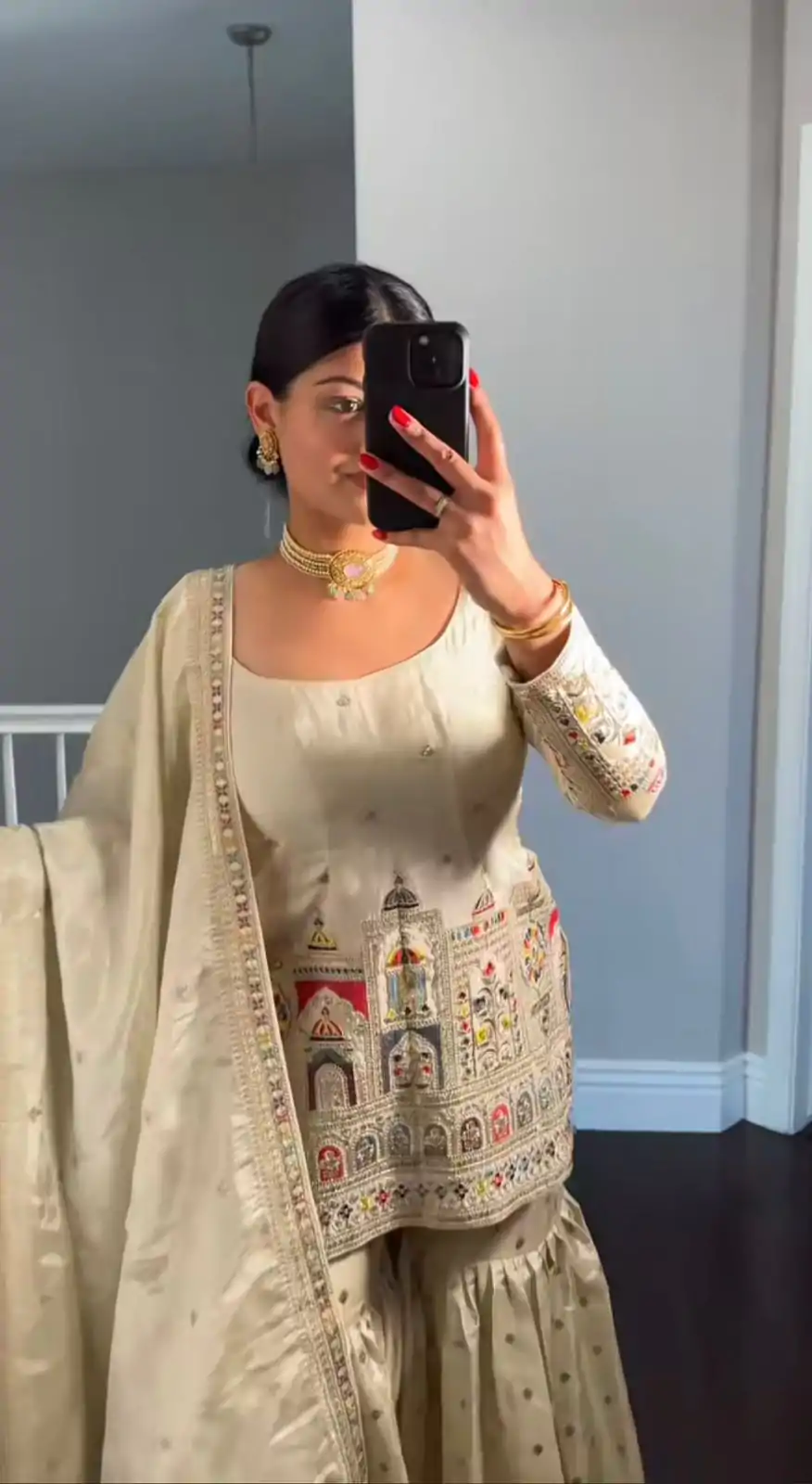 NSR 811 Cream Color Pure Chinnon Silk Embroidery Coding Salwar Suit Casual, Party Festive, Events Etc. Expected Delivery 4-6 Working Days @2149/- | Jump Suits, Casual Suits, Creative suits, Designer Suits, Palazzo Suits, Party Wear Suits, Patiala Suits, Salwar suit, Straight Suits