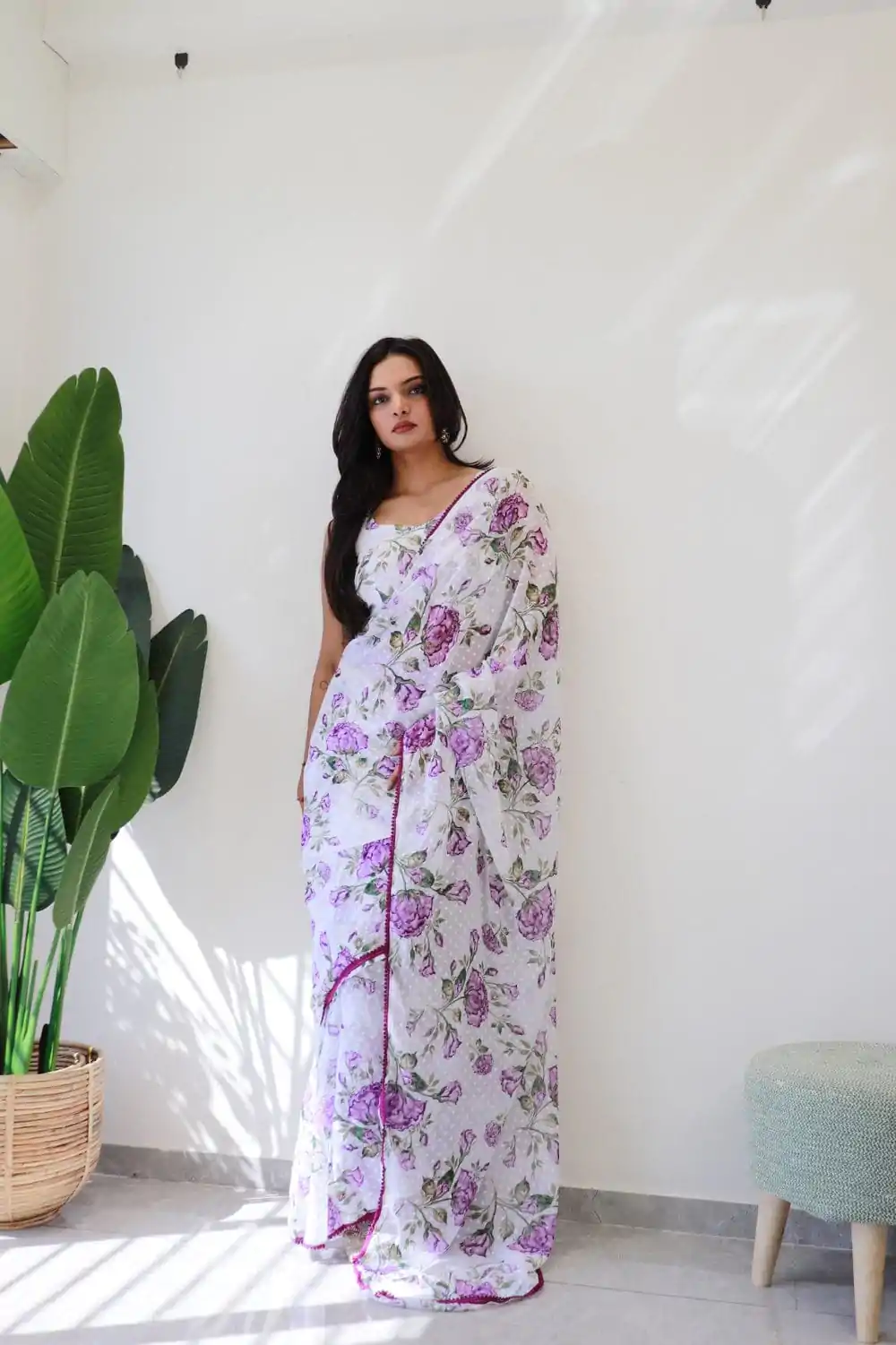 SC 282 Purple Color Pure Soft Georgette Silk Design All Over Saree , Party Wear, Events, Festivals Expected Delivery 4-6 Working Days 1649/- | Bollywood Sarees, Creative Sarees, Designer Sarees, Embroidered Sarees, Ethnic Saree, Modern Digital sarees, Party Wear Sarees, Sarees