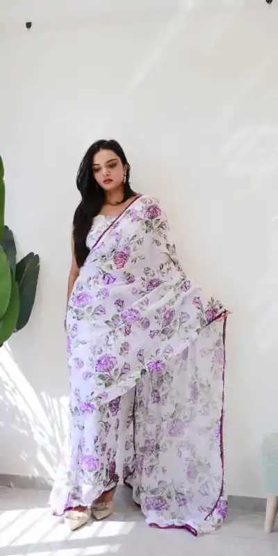 SC 282 Purple Color Pure Soft Georgette Silk Design All Over Saree , Party Wear, Events, Festivals Expected Delivery 4-6 Working Days 1649/- | Bollywood Sarees, Creative Sarees, Designer Sarees, Embroidered Sarees, Ethnic Saree, Modern Digital sarees, Party Wear Sarees, Sarees