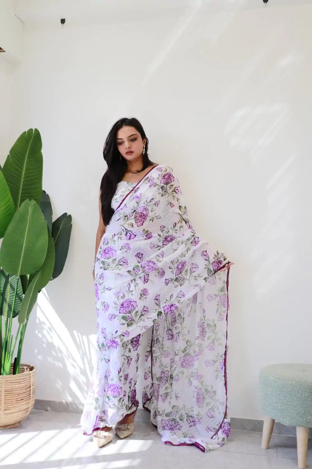 SC 282 Purple Color Pure Soft Georgette Silk Design All Over Saree , Party Wear, Events, Festivals Expected Delivery 4-6 Working Days 1649/- | Bollywood Sarees, Creative Sarees, Designer Sarees, Embroidered Sarees, Ethnic Saree, Modern Digital sarees, Party Wear Sarees, Sarees