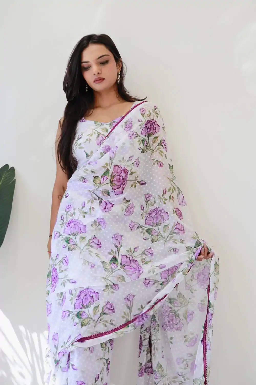 SC 282 Purple Color Pure Soft Georgette Silk Design All Over Saree , Party Wear, Events, Festivals Expected Delivery 4-6 Working Days 1649/- | Bollywood Sarees, Creative Sarees, Designer Sarees, Embroidered Sarees, Ethnic Saree, Modern Digital sarees, Party Wear Sarees, Sarees