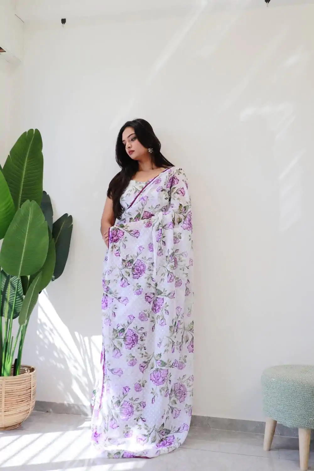 SC 282 Purple Color Pure Soft Georgette Silk Design All Over Saree , Party Wear, Events, Festivals Expected Delivery 4-6 Working Days 1649/- | Bollywood Sarees, Creative Sarees, Designer Sarees, Embroidered Sarees, Ethnic Saree, Modern Digital sarees, Party Wear Sarees, Sarees