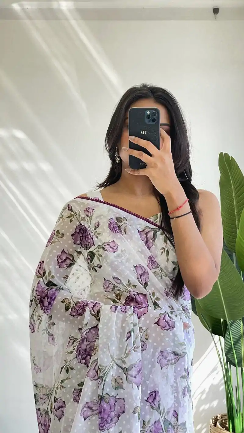 SC 282 Purple Color Pure Soft Georgette Silk Design All Over Saree , Party Wear, Events, Festivals Expected Delivery 4-6 Working Days 1649/- | Bollywood Sarees, Creative Sarees, Designer Sarees, Embroidered Sarees, Ethnic Saree, Modern Digital sarees, Party Wear Sarees, Sarees