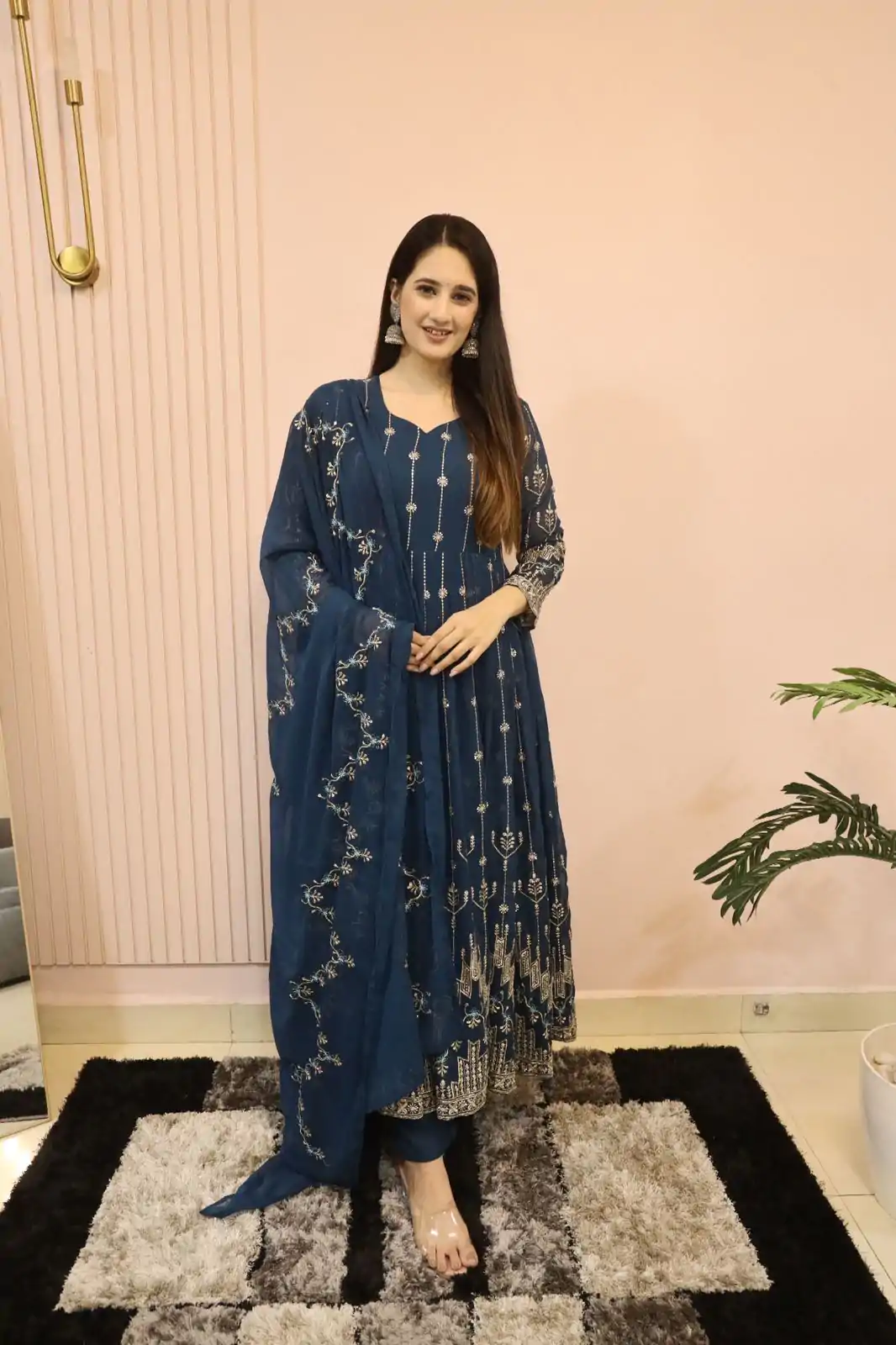 DC G53 Royal Blue Color Georgette Sequence Embroidery Gown Casual, Wedding, Party, Festive, Events Etc. Expected Delivery 4-6 Working Days @2449/- | Bollywood Gowns, Creative Gowns, Designer Gowns, Embroidered Gowns, Gowns, Party Wear Gowns