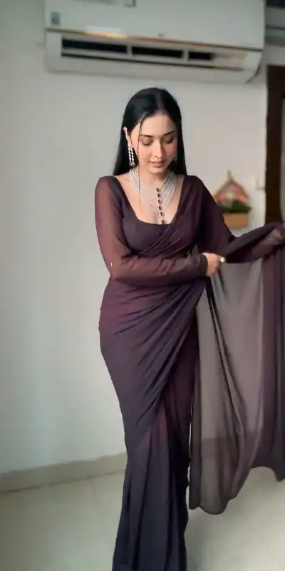 SC 281 Coffee Color Pure Soft Georgette Silk Design All Over Saree , Party Wear, Events, Festivals Expected Delivery 4-6 Working Days 1599/- | Bollywood Sarees, Creative Sarees, Designer Sarees, Embroidered Sarees, Ethnic Saree, Modern Digital sarees, Party Wear Sarees, Sarees