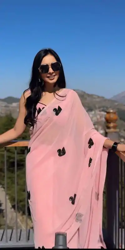 SC 290 Baby Pink Color Pure Soft Georgette Silk Design All Over Saree , Party Wear, Events, Festivals Expected Delivery 4-6 Working Days 1599/- | Bollywood Sarees, Creative Sarees, Designer Sarees, Embroidered Sarees, Ethnic Saree, Modern Digital sarees, Party Wear Sarees, Sarees