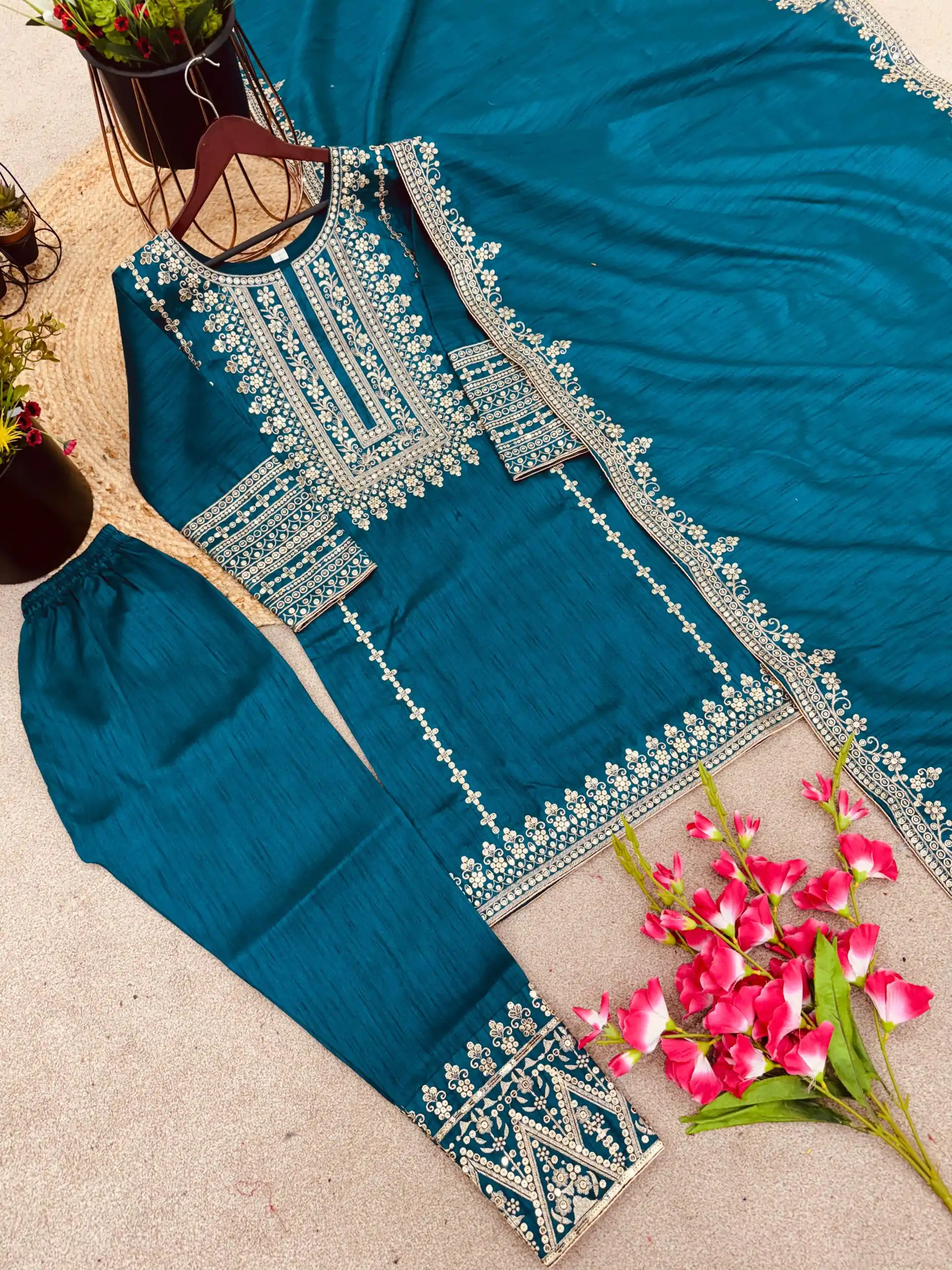 SRK 5151 Blue Color Pure Chinnon Silk Embroidery Sequence Salwar Suit Wedding, Party, Festive, Events Expected Delivery 4-6 Working Days @ 1949/- | Jump Suits, Casual Suits, Creative suits, Designer Suits, Palazzo Suits, Party Wear Suits, Patiala Suits, Salwar suit, Straight Suits
