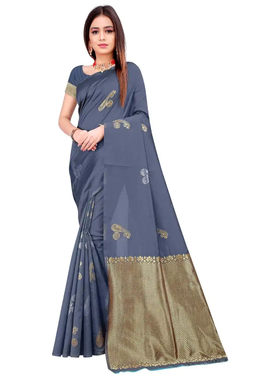 KP 3006 Grey Color Soft Lichi Silk Jacquard On All Over Saree Casual, Party Wear, Wedding, Events Etc. Expected Delivery 4-6 Working Days @1249/- | Bollywood Sarees, Creative Sarees, Designer Sarees, Embroidered Sarees, Ethnic Saree, Modern Digital sarees, Party Wear Sarees, Sarees