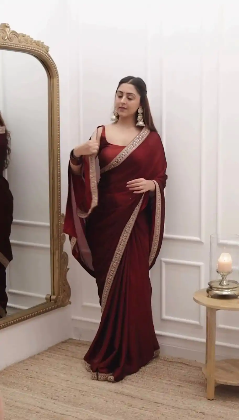 KD 480 Maroon Color Tabby Silk Thread Sequence Work Saree Casual, Party Wear, Wedding, Events Etc. Expected Delivery 4-6 Working Days @1799/- | Bollywood Sarees, Creative Sarees, Designer Sarees, Embroidered Sarees, Ethnic Saree, Modern Digital sarees, Party Wear Sarees, Sarees