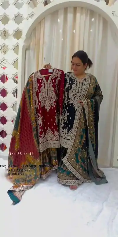 SSR 471 Red Color Georgette Embroidery Sequence Salwar Suit Wedding, Party, Festive, Events Expected Delivery 4-6 Working Days @ 2449/- Only | Casual Suits, Creative suits, Designer Suits, Party Wear Suits, Salwar suit, Straight Suits