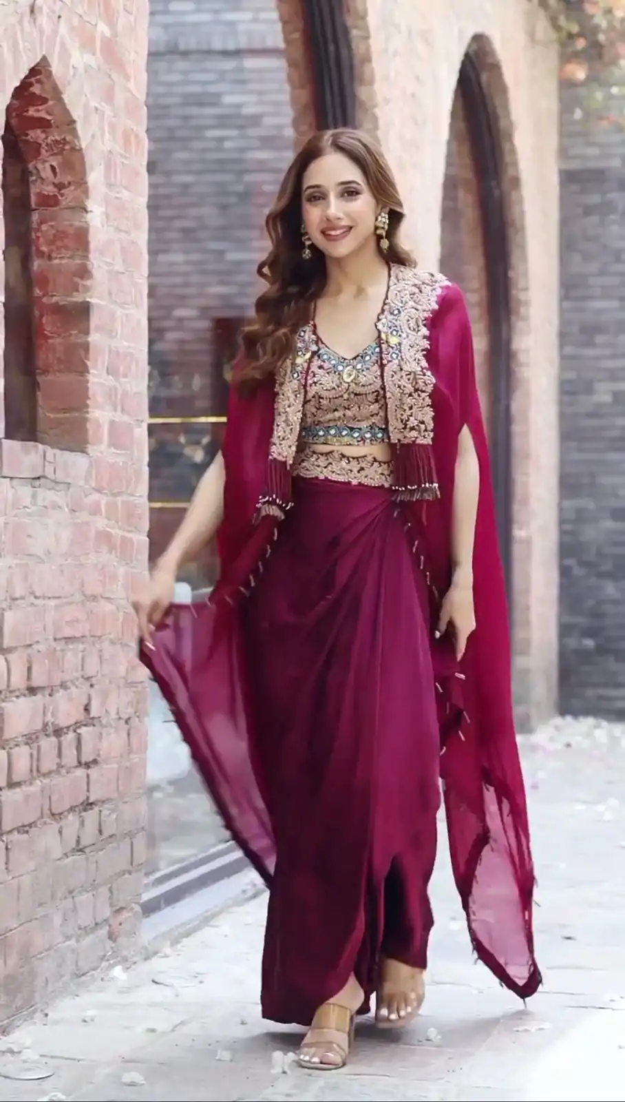 KD 1358 Wine Color Organza silk Thread Sequence Dhoti Salwar Casual, Party Wear, Wedding, Events Etc. Expected Delivery 4-6 Working Days @1849/- | Jump Suits, Casual Suits, Creative suits, Designer Suits, Palazzo Suits, Party Wear Suits, Patiala Suits, Salwar suit, Straight Suits
