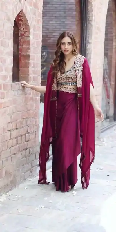 KD 1358 Wine Color Organza silk Thread Sequence Dhoti Salwar Casual, Party Wear, Wedding, Events Etc. Expected Delivery 4-6 Working Days @1849/- | Jump Suits, Casual Suits, Creative suits, Designer Suits, Palazzo Suits, Party Wear Suits, Patiala Suits, Salwar suit, Straight Suits