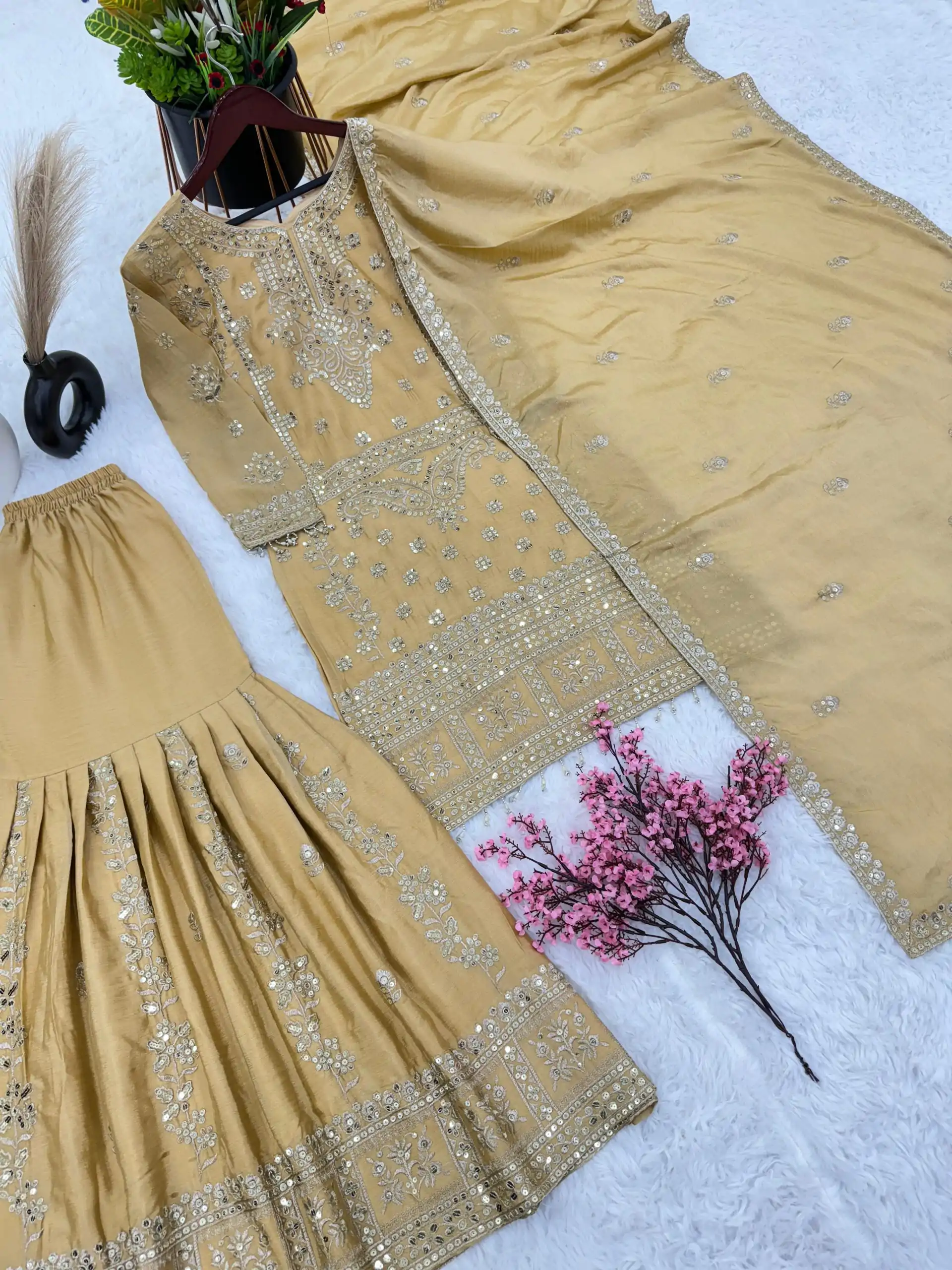  ZSR-3066 Chiku Color Chinnon Embroidery Sequence Salwar Suit Casual, Wedding, Festive, Events Expected Delivery 4-6 Working Days @2199/- | Jump Suits, Casual Suits, Creative suits, Designer Suits, Palazzo Suits, Party Wear Suits, Patiala Suits, Salwar suit, Straight Suits