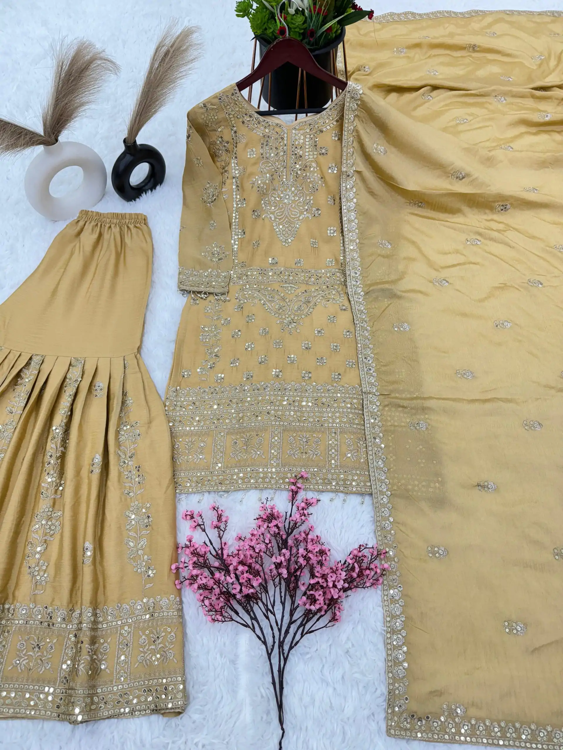  ZSR-3066 Chiku Color Chinnon Embroidery Sequence Salwar Suit Casual, Wedding, Festive, Events Expected Delivery 4-6 Working Days @2199/- | Jump Suits, Casual Suits, Creative suits, Designer Suits, Palazzo Suits, Party Wear Suits, Patiala Suits, Salwar suit, Straight Suits