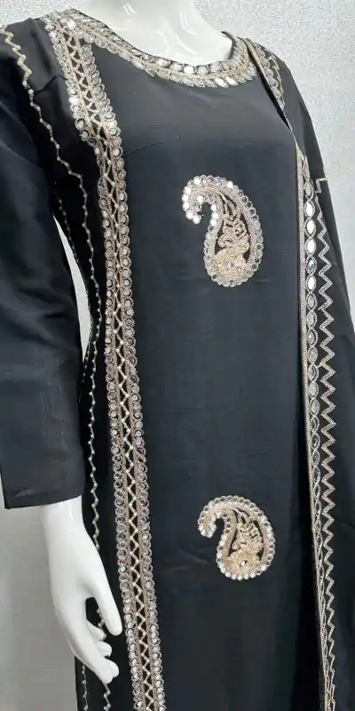 KF 1641 Black Color Roman Silk Embroidered Salwar Suit Wedding, Party, Festive, Events Etc. Expected Delivery 4-6 Working Days @1999/-Only | Casual Suits, Creative suits, Designer Suits, Palazzo Suits, Party Wear Suits, Salwar suit, Straight Suits