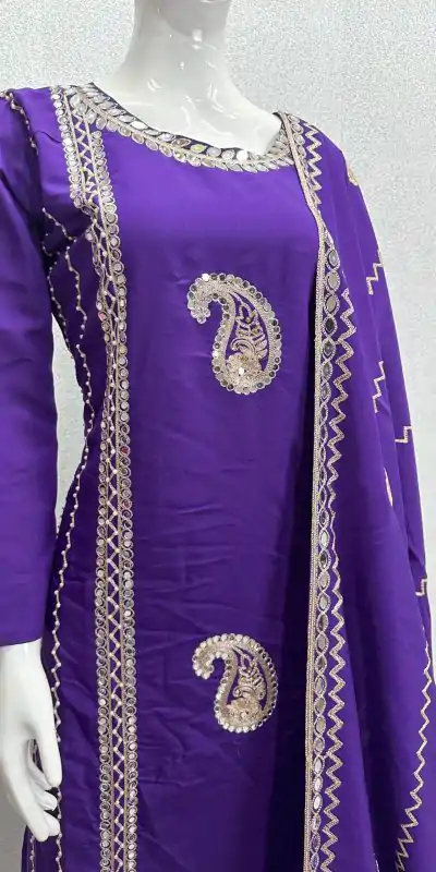 KF 1641 Violet Color Roman Silk Embroidered Salwar Suit Wedding, Party, Festive, Events Etc. Expected Delivery 4-6 Working Days @1999/-Only | Casual Suits, Creative suits, Designer Suits, Palazzo Suits, Party Wear Suits, Salwar suit, Straight Suits
