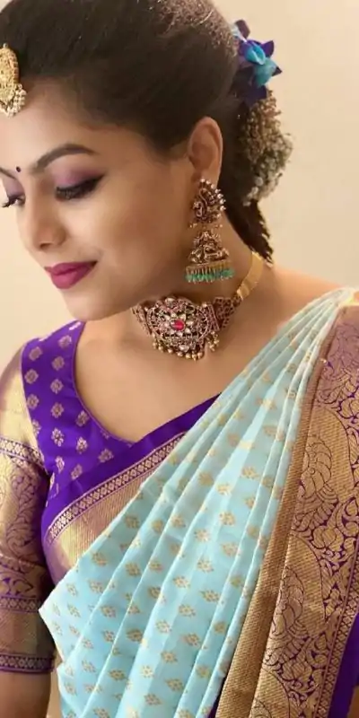 KP 4015 Blue Color Soft Lichi Silk Jacquard On All Over Saree Casual, Party Wear, Wedding, Events Etc. Expected Delivery 4-6 Working Days @1499/- | Bollywood Sarees, Creative Sarees, Designer Sarees, Embroidered Sarees, Ethnic Saree, Modern Digital sarees, Party Wear Sarees, Sarees